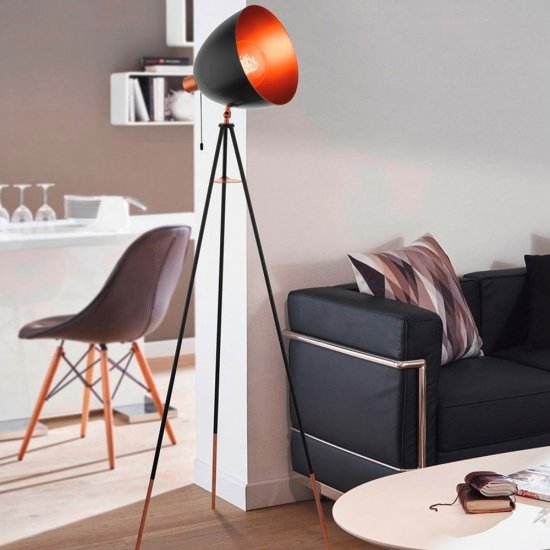 Настолна лампа LOFT CHESTER E27 max 60W IP20 черна + медено