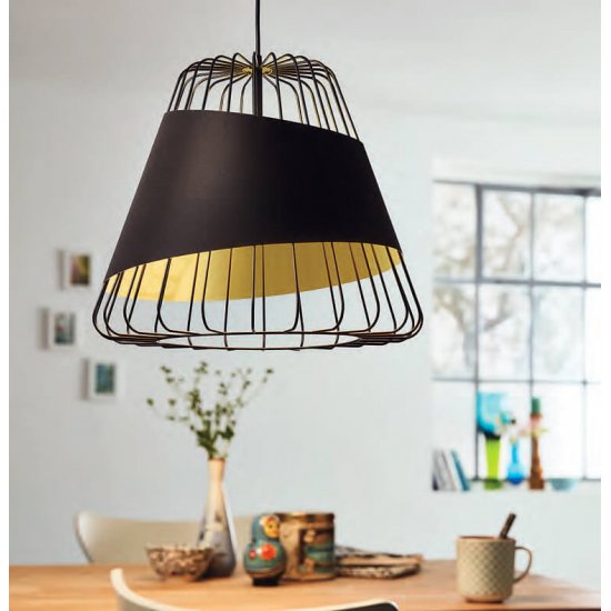 Пендел LOFT AUSTELL E27 max 60W IP20 ф36см черeн + златно