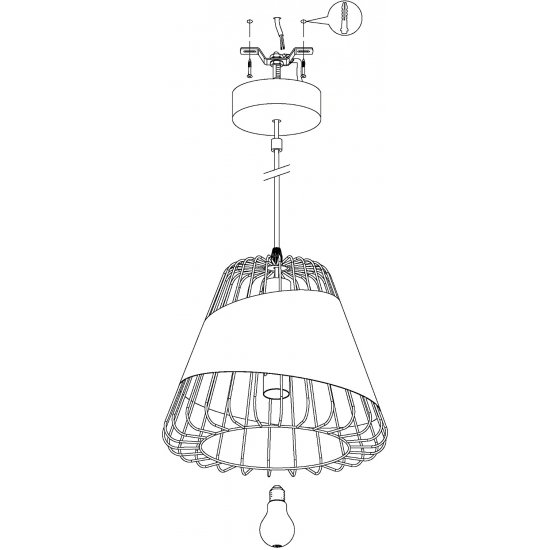 Пендел LOFT AUSTELL E27 max 60W IP20 ф16см черeн