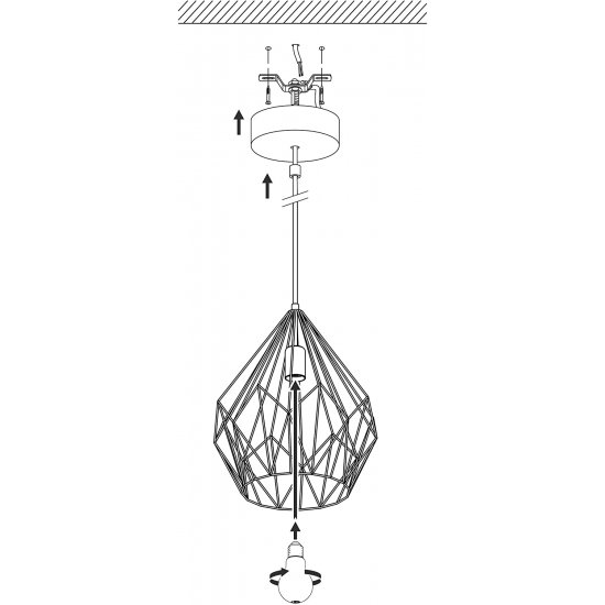 Пендел LOFT CARLTON E27 max 60W IP20 сребрист