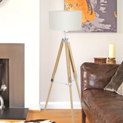 Лампион LOFT LANTADA E27 max 60W IP20 натурално дърво + бежово