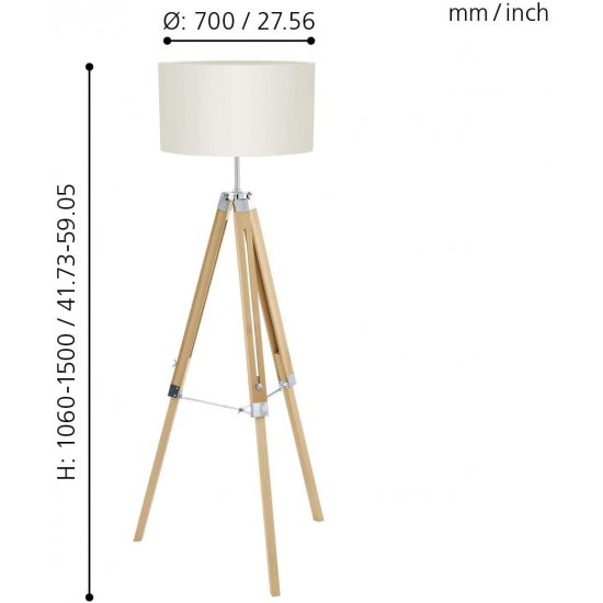 Лампион LOFT LANTADA E27 max 60W IP20 натурално дърво + бежово