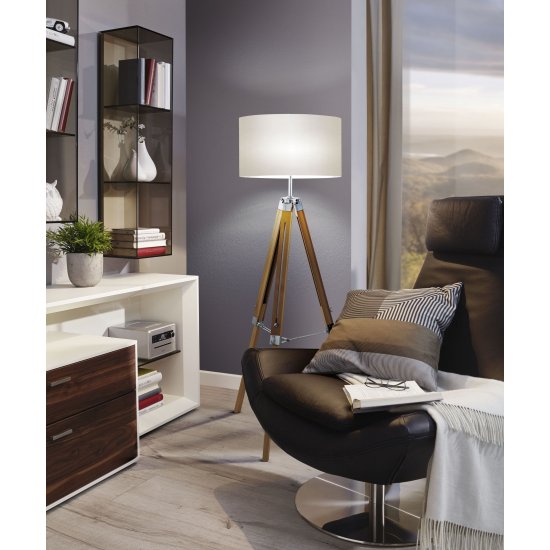 Лампион LOFT LANTADA E27 max 60W IP20 натурално дърво + бежово