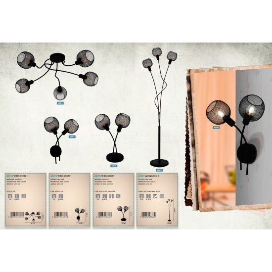 Лампион LOFT WRINGTON 1 3xE14 max 3x40W IP20 черен