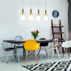 Полилей COTTAGE CHIC OAKHAM 4хE27 max 4х40W IP20 бяло + кафяво