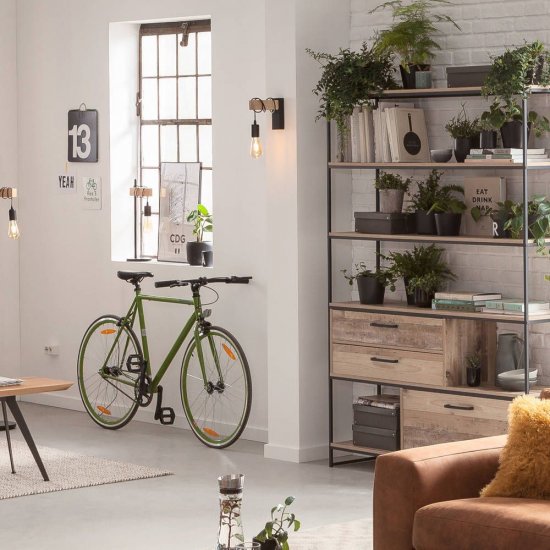 Аплик LOFT TOWNSHEND E27 max 10W (LED) IP20 черно + кафяво
