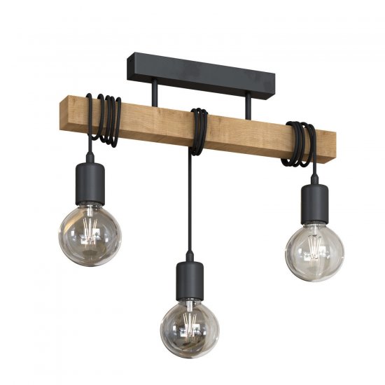 Плафон LOFT TOWNSHEND 3хE27 max 3х60W (LED) IP20 черно + кафяво