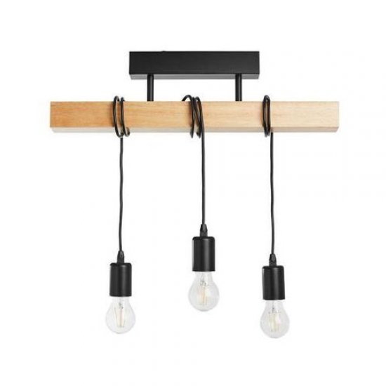 Плафон LOFT TOWNSHEND 3хE27 max 3х60W (LED) IP20 черно + кафяво
