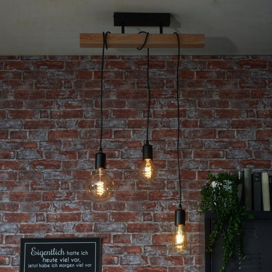 Плафон LOFT TOWNSHEND 3хE27 max 3х60W (LED) IP20 черно + кафяво