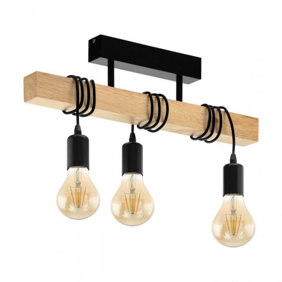 Плафон LOFT TOWNSHEND 3хE27 max 3х60W (LED) IP20 черно + кафяво