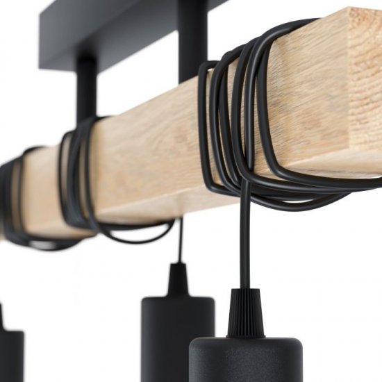 Плафон LOFT TOWNSHEND 3хE27 max 3х60W (LED) IP20 черно + кафяво