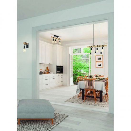 Плафон LOFT TOWNSHEND 3хE27 max 3х60W (LED) IP20 черно + кафяво