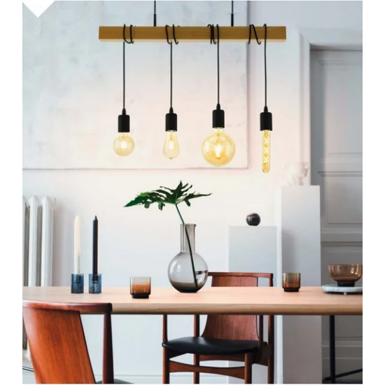 Пендел LOFT TOWNSHEND 4хE27 max 4х60W IP20 черно + кафяво