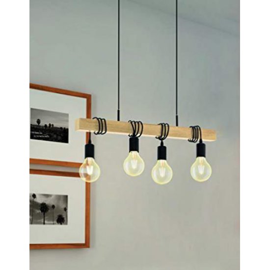 Пендел LOFT TOWNSHEND 4хE27 max 4х60W IP20 черно + кафяво