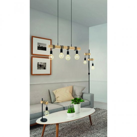 Пендел LOFT TOWNSHEND 4хE27 max 4х60W IP20 черно + кафяво