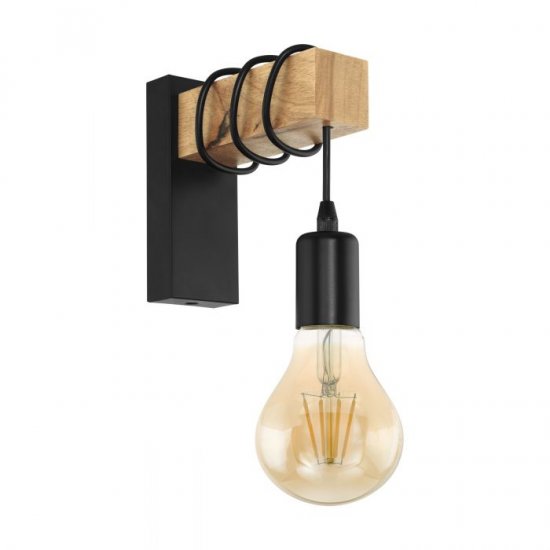 Аплик LOFT TOWNSHEND E27 max 10W (LED) IP20 черно + кафяво