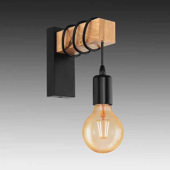 Аплик LOFT TOWNSHEND E27 max 10W (LED) IP20 черно + кафяво