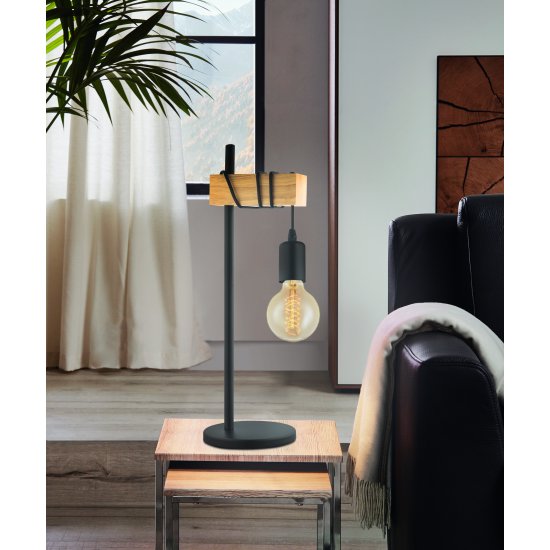 Настолна лампа LOFT TOWNSHEND E27 max 60W IP20 черно + кафяво