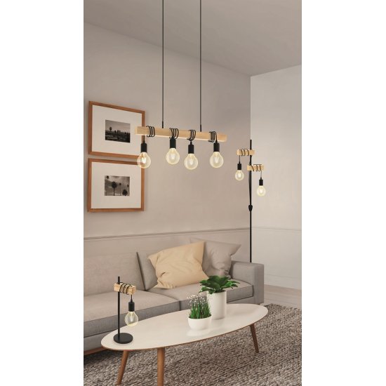 Лампион LOFT TOWNSHEND 2хE27 max 2х60W IP20 черно + кафяво