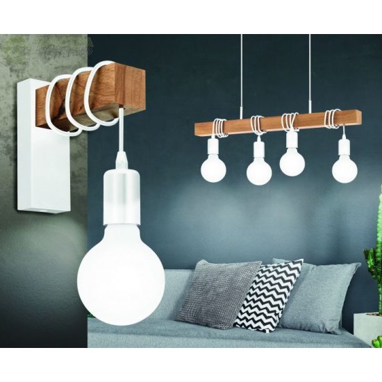 Аплик LOFT TOWNSHEND E27 max 10W (LED) IP20 бяло + кафяво