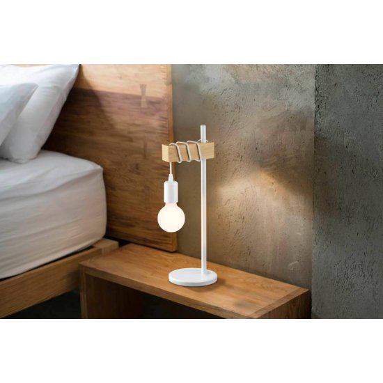 Настолна лампа LOFT TOWNSHEND E27 max 60W IP20 бяло + кафяво