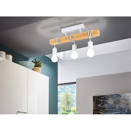 Плафон LOFT TOWNSHEND 3хE27 max 3х60W IP20 бяло + кафяво