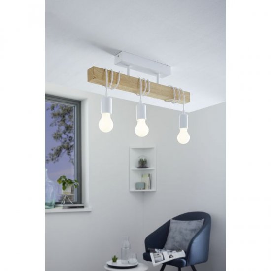 Плафон LOFT TOWNSHEND 3хE27 max 3х60W IP20 бяло + кафяво