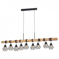 Пендел LOFT TOWNSHEND 5 9хE27 max 9х60W IP20 черно + кафяво