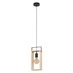 Пендел LOFT FAMBOROUGH E27 max 40W IP20 черно + натурално дърво