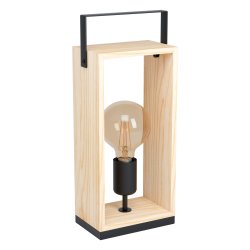 Настолна лампа LOFT FAMBOROUGH E27 max 40W IP20 черно + натурално дърво