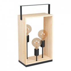 Настолна лампа LOFT FAMBOROUGH 3хE27 max 3х40W IP20 черно + натурално дърво