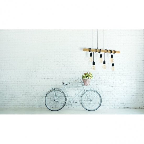 Пендел LOFT TOWNSHEND 6хE27 max 6х60W IP20 черно + кафяво