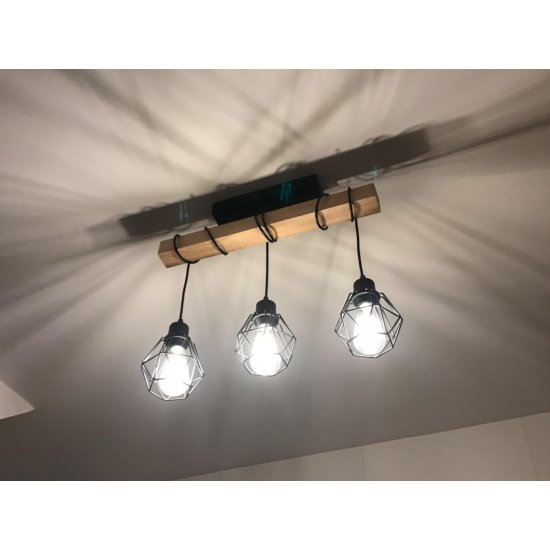 Плафон LOFT TOWNSHEND 5 3хE27 max 3х60W IP20 черно + кафяво