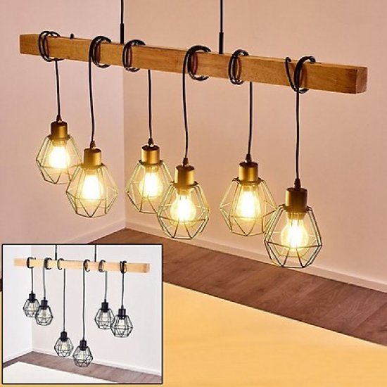 Пендел LOFT TOWNSHEND 5 6хE27 max 6х60W IP20 черно + кафяво