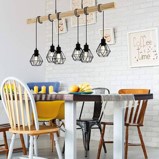 Пендел LOFT TOWNSHEND 5 6хE27 max 6х60W IP20 черно + кафяво