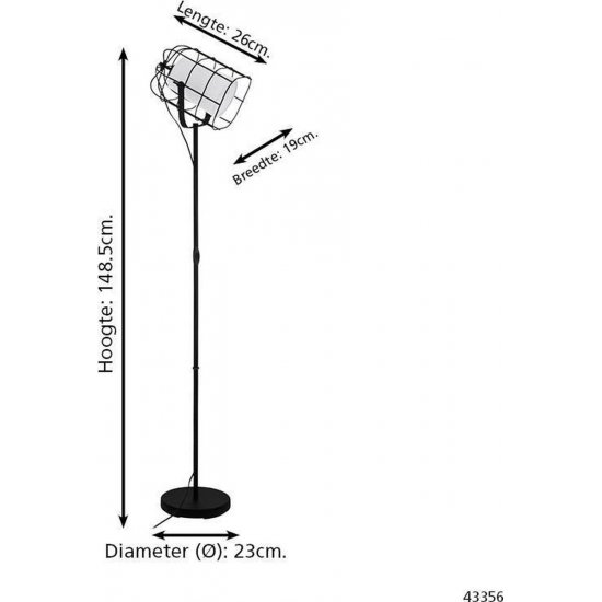 Лампион LOFT BITTAMS E27 max 60W IP20 черно + бяло