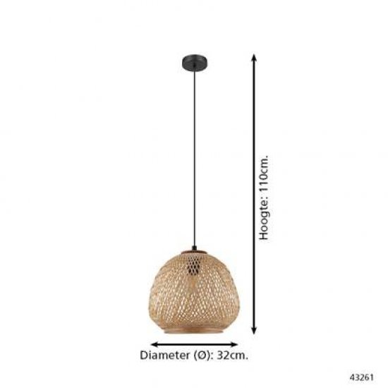 Пендел NATURE DEMBLEBY E27 max 40W IP20 черно + натурално