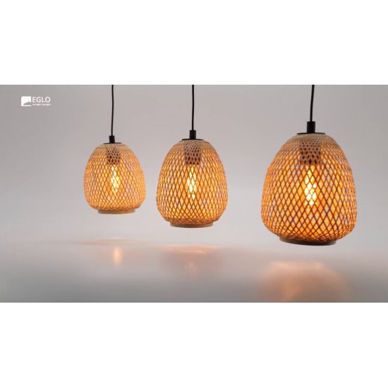 Пендел NATURE DEMBLEBY 3xE27 max 3x40W IP20 черно + натурално