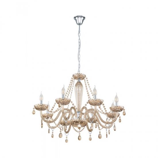 Полилей SPARKLING BASILANO 1 8хE14 max 8х40W IP20 хром + коняк