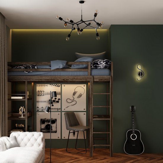 Полилей BOCADELLA 12хE27 max 12х60W IP20 черен