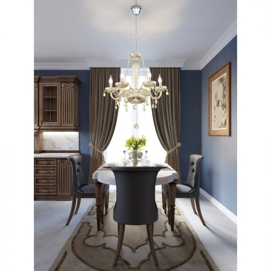 Полилей SPARKLING BASILANO 1 6хE14 max 6х40W IP20 хром + коняк