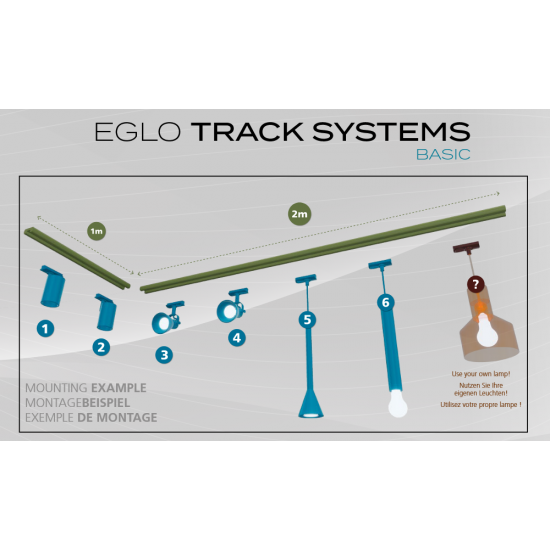 Конектор захранващ за релса ъглов бял TB MIDDLE FEEDER Eglo
