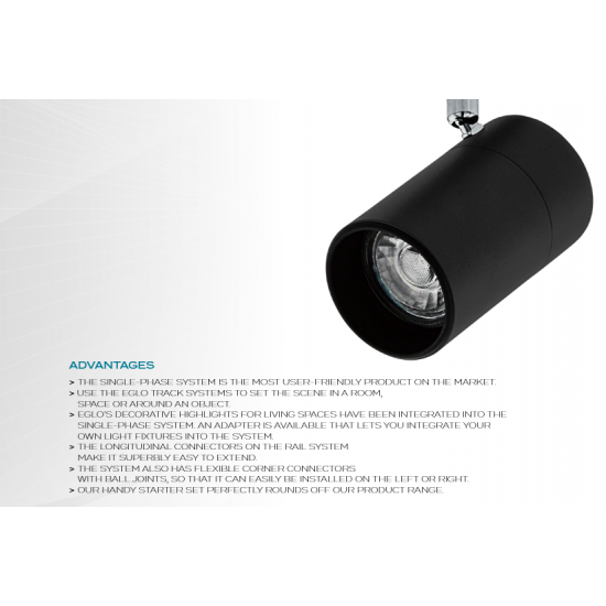 Релсов прожектор TB SPOTLIGHT 1хGU10 max 1x35W черен Eglo