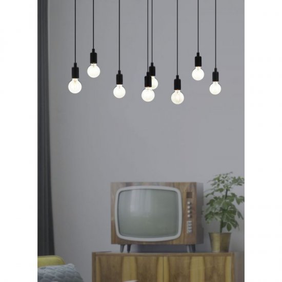 Полилей VINTAGE HOGSMILL 8хE27 max 8х40W IP20 черен