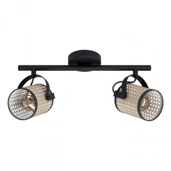 Спот VINTAGE RUSCOMB 2xE27 max 2x10W (LED) IP20 черно + натурално