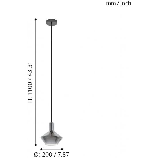 Пендел PONZANO 1хE27 max 1х60W IP20 черен никел + опушено