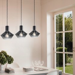Пендел PONZANO 3хE27 max 3х60W IP20 черен никел + опушено