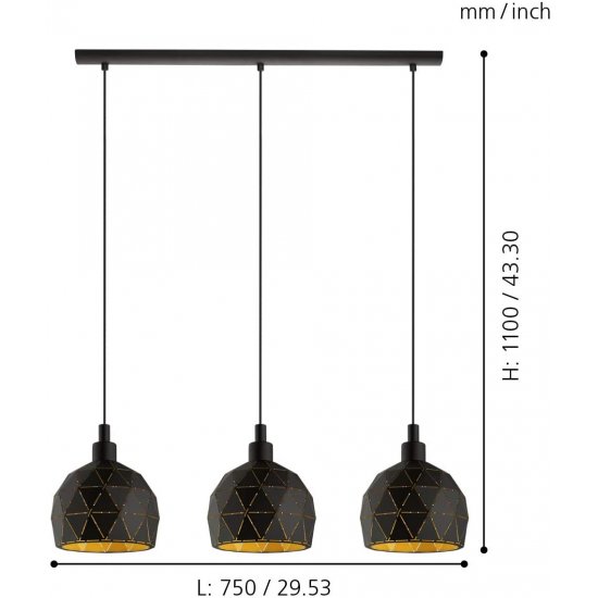 Пендел ROCCAFORTE 3хE14 max 3х40W IP20 бял