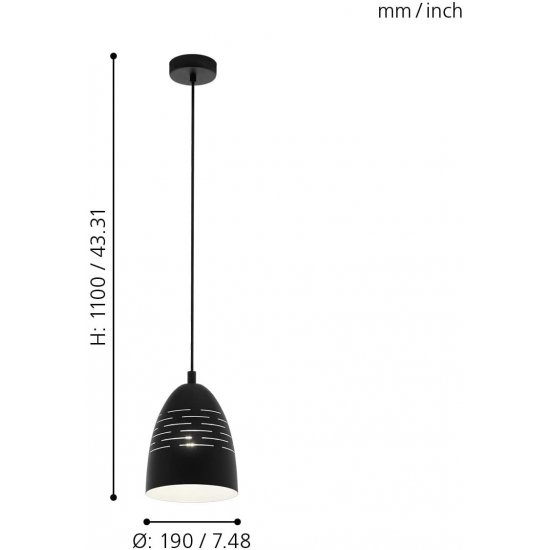 Пендел CAMASTRA E27 max 1х40W IP20 черен