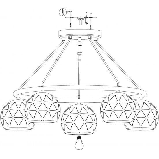 Полилей CANTALLOPS 5хE14 max 5х40W IP20 черен